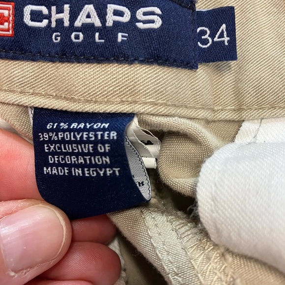 Chaps Tan Flat Front Shorts Casual Style - Picture 3 of 6